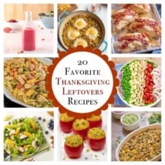 collage of photos of favorite Thanksgiving leftovers recipes