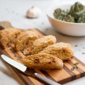 Slices of Artichoke and Sundried Tomato Phyllo Strudel