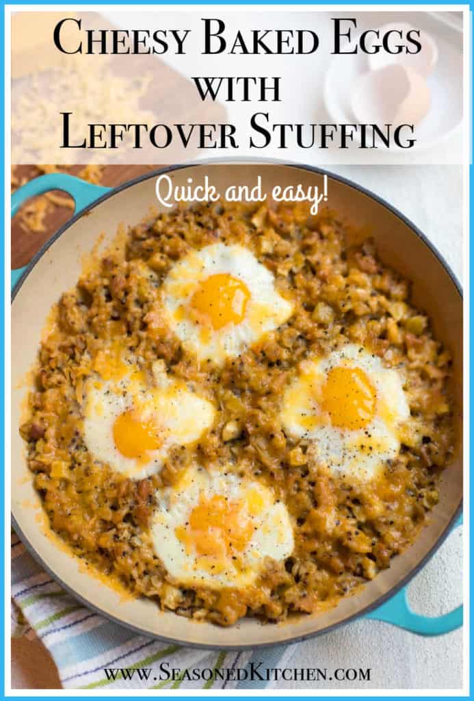Cheesy Baked Eggs with Leftover Stuffing reformatted for sharing