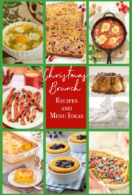 photo collage of various brunch recipes for Christmas Brunch