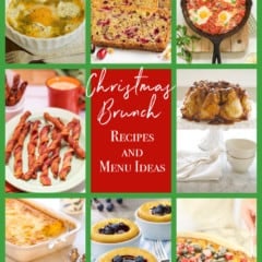 photo collage of various brunch recipes for Christmas Brunch