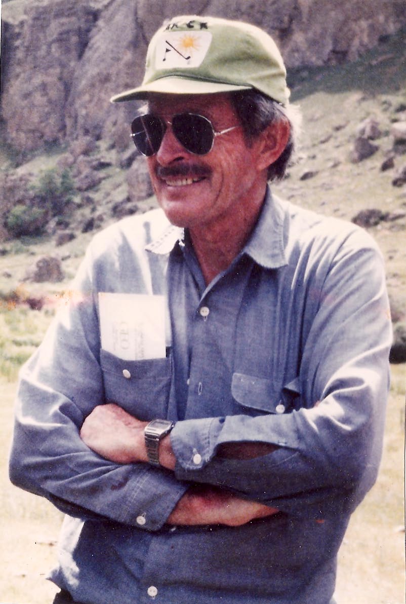 Lee's dad taking a break from fly fishing.