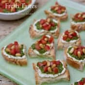 Goat-Cheese-Pesto-and Tomato-Crostini