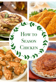 4 photo collage of various chicken recipes with the title of the post in the middle