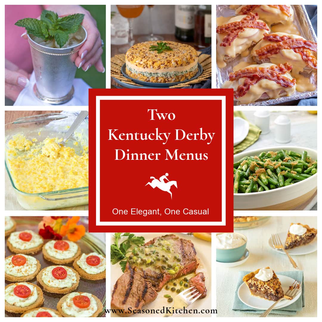 collage of dishes included in the Kentucky Derby Dinner Menus