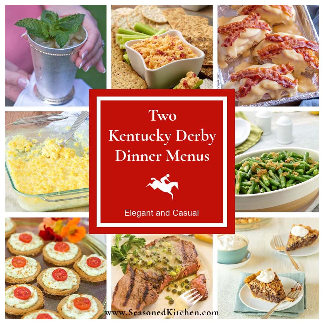 collage of dishes included in the Kentucky Derby Dinner Menus