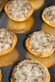 Mushroom and onion mixture in croustade on pewter platter