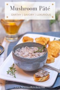 photo of Mushroom Pâté formatted for sharing on Pinterest