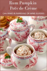 photo of Rum Pumpkin Pots de Creme formatted for sharing on PInterest