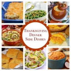 photo collage of 8 thanksgiving side dishes