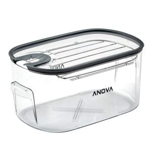 Empty Anova sous vide container with top rack and lid