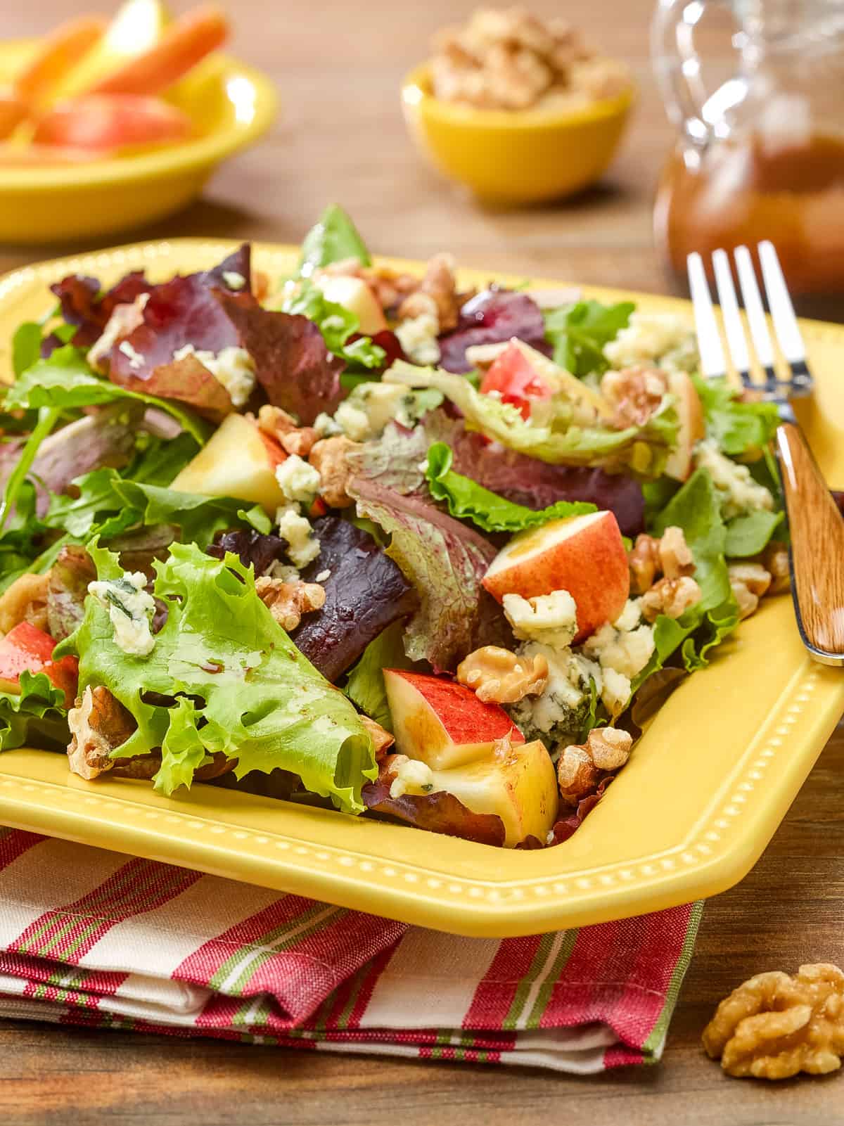 Mixed Green Salad with Apples and Walnuts A Well Seasoned Kitchen