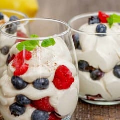 glasses filled with Berry Cream Parfaits