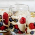 Glasses filled with Berry Cream Parfaits