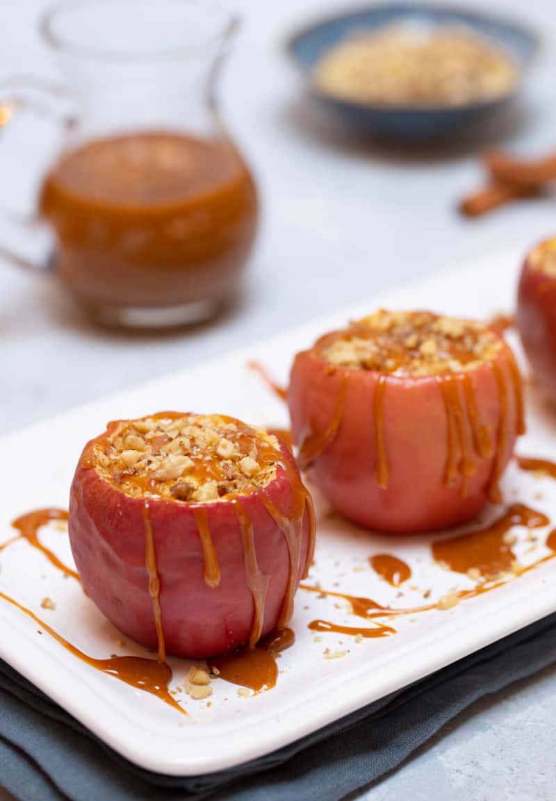 Caramel Stuffed Cheesecake Apples - A Well-Seasoned Kitchen®