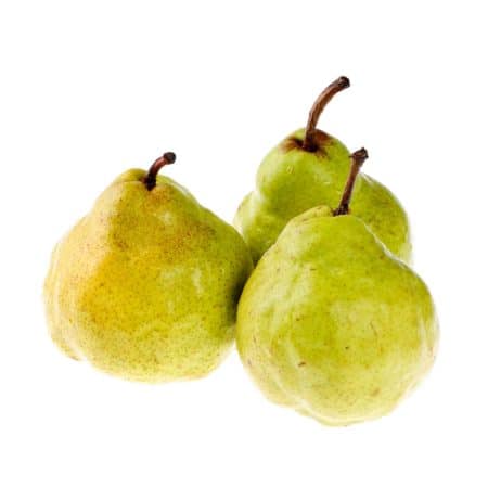 close up of d'anjou pears