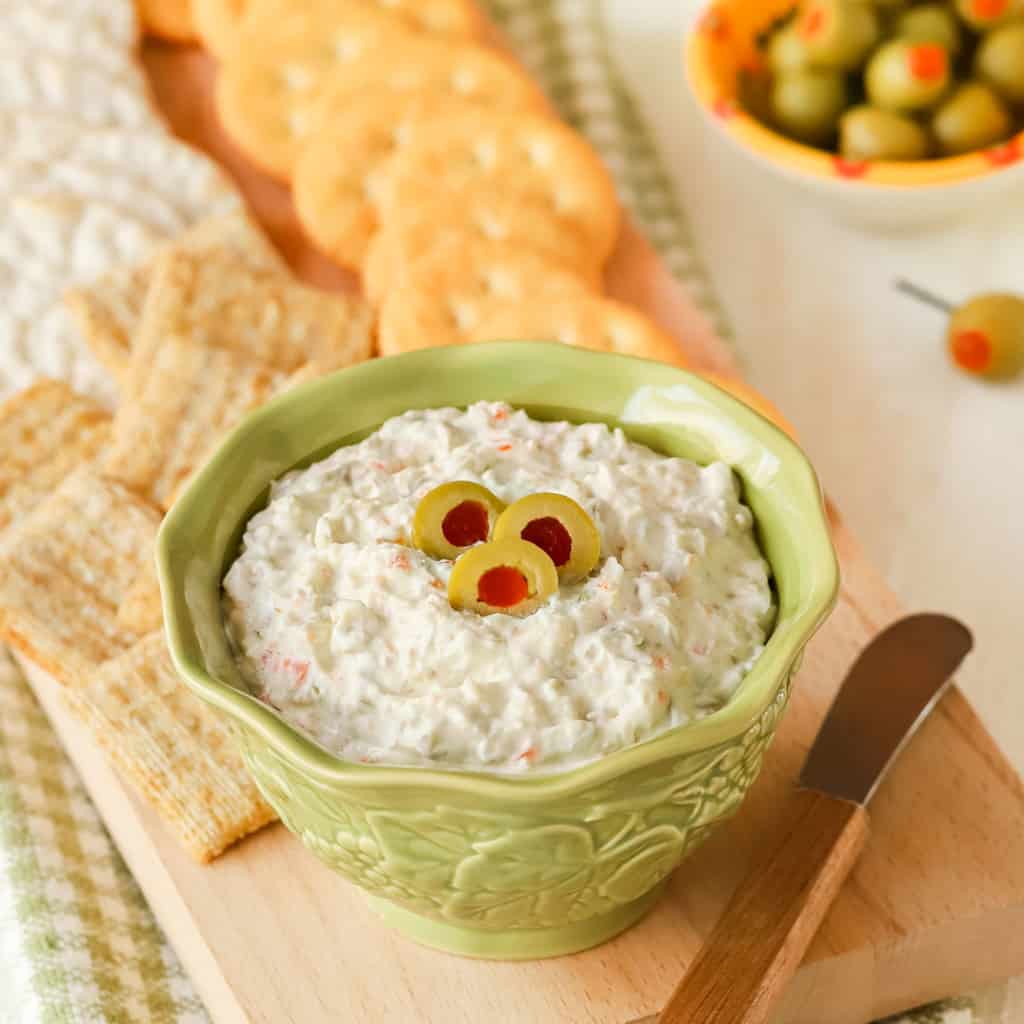 Green Olive Cream Cheese Spread A WellSeasoned Kitchen®