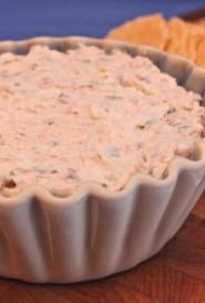 White dish filled with Country Ham Cheese Spread