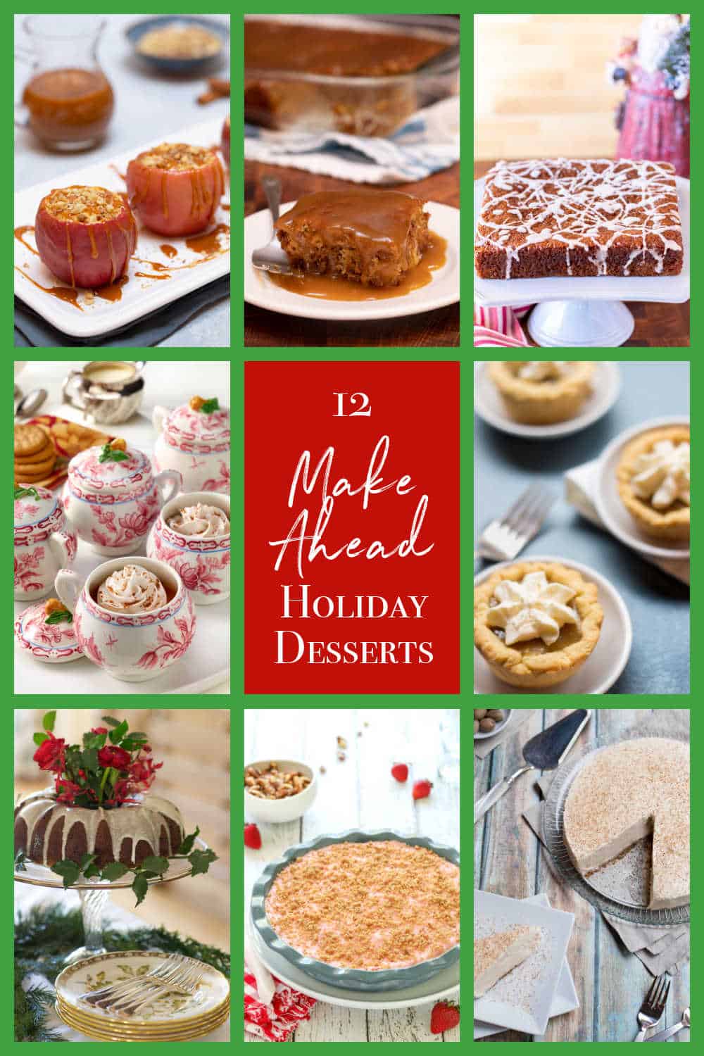 photo collage of 8 dessert recipes