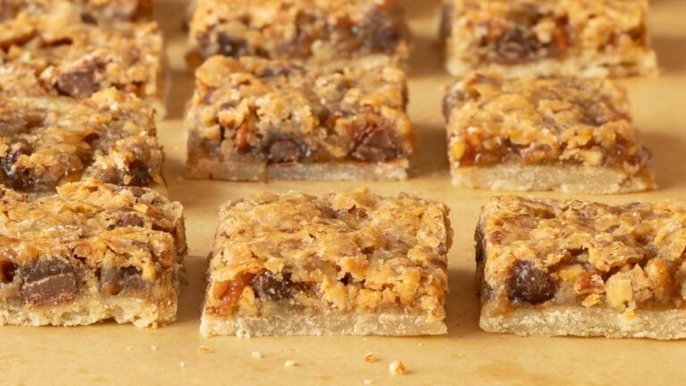 Chocolate Pecan Pie Bars (no corn syrup) - A Well Seasoned Kitchen