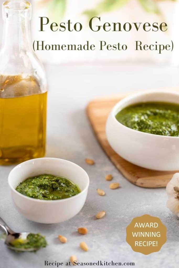 photo of Pesto Genovese formatted to be pinned on Pinterest