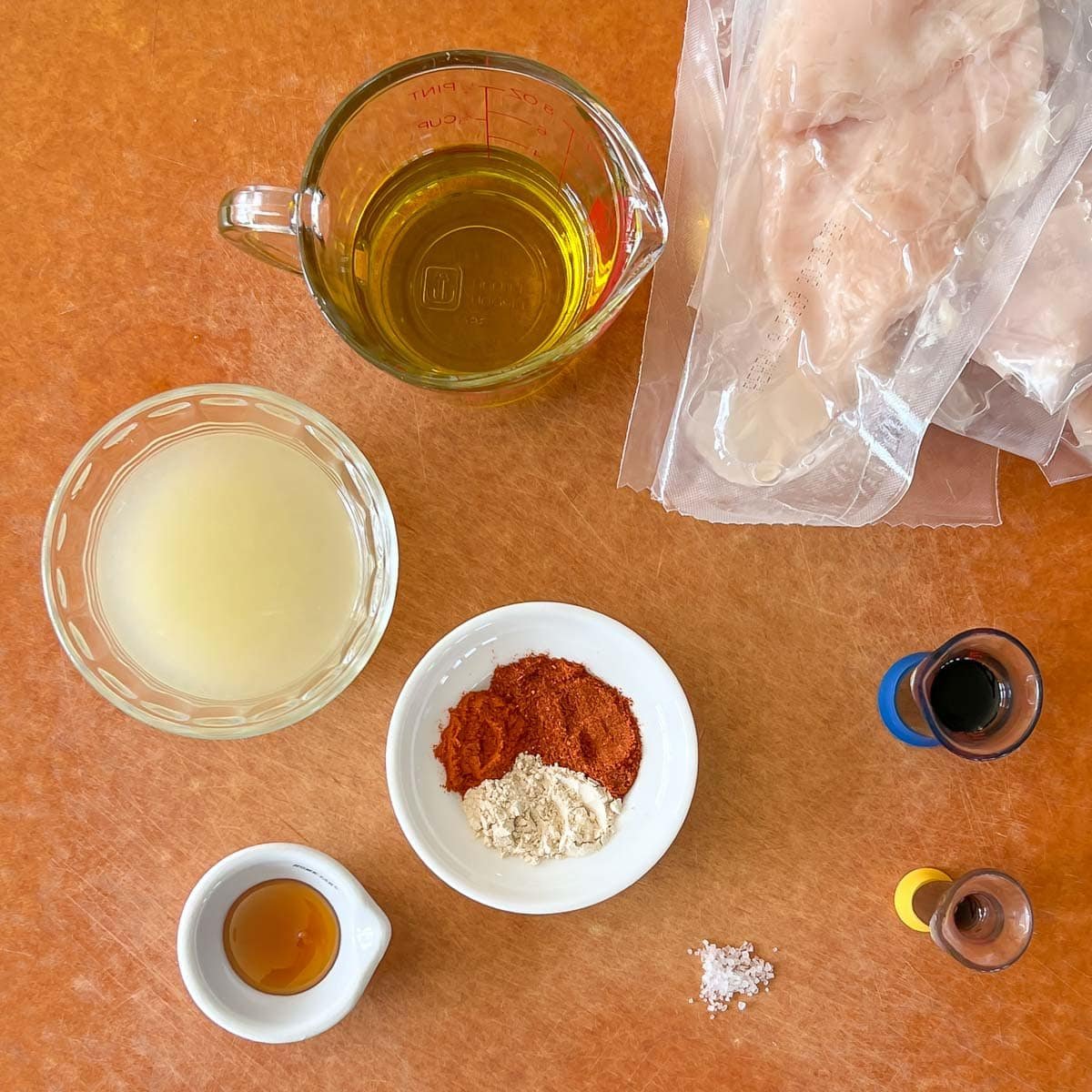 Ingredients to make the chicken marinade for Mexican Grilled Chicken.
