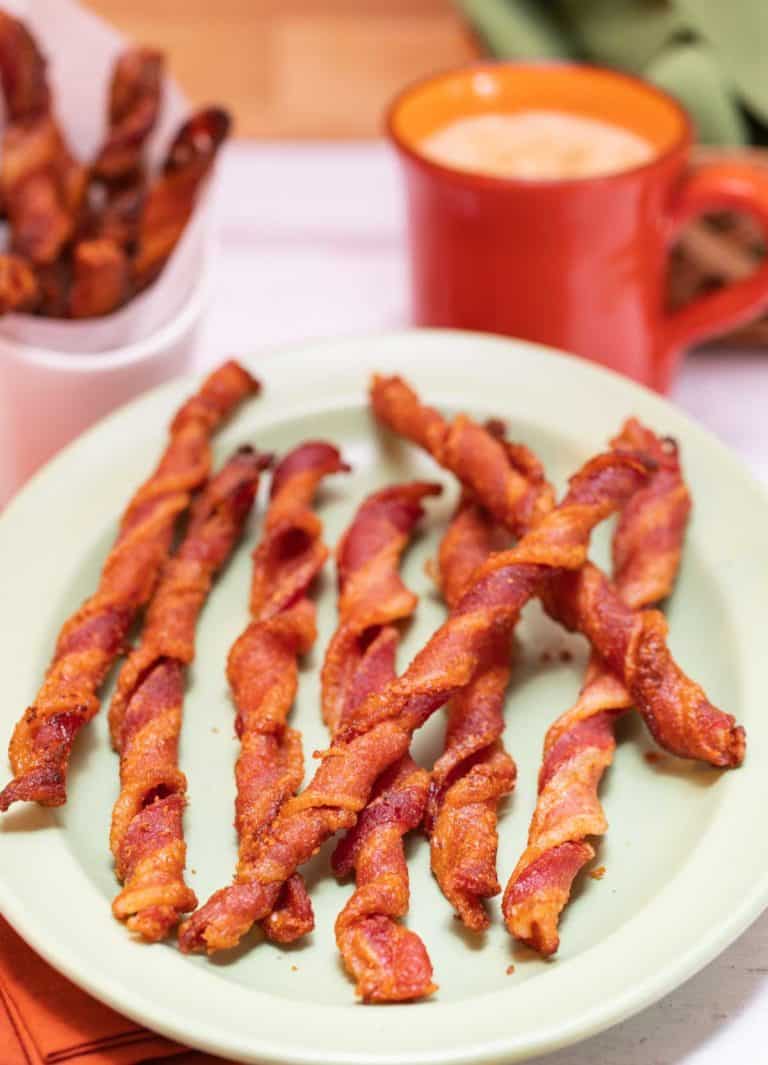 Oval platter filled with Spiced Bacon Twists