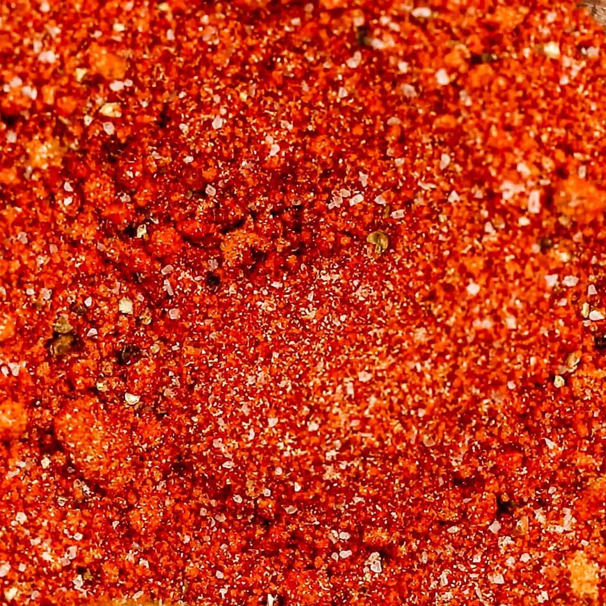 close up shot of Spicy Pork Rub.