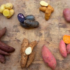 image showing different varieties of sweet potatoes